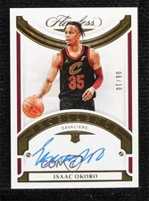 2020-21 Panini Flawless Excellence Signatures Gold 6/10 Isaac Okoro Auto 0el