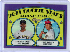 2021 Topps Heritage Ke'Bryan Hayes Jose Garcia Chrome Purple Refractor RC #97