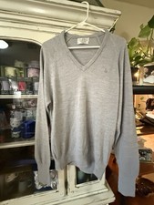 Christian Dior V Neck Gray Pull Over Sweater Medium Made In USA