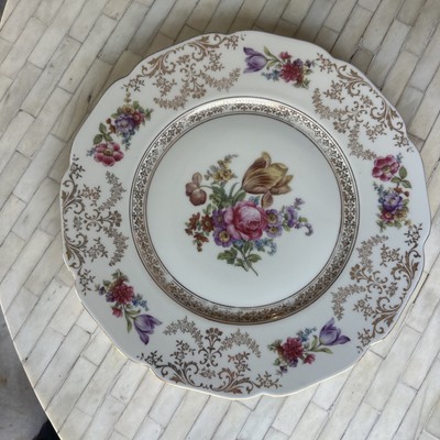 Schumann Dresdener Art China Dresden Flowers 11'' Charger Plate #18557 12ct 60eh