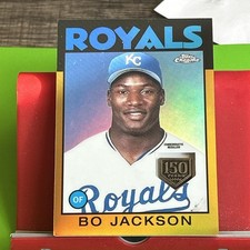 2019 Topps Chrome Bo Jackson 150 Years Medallion-Rookie Reprint Gold /50