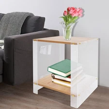 Side Table Modern Side Table 2-Tier Sofa Side Table 40*40*50cm End Table
