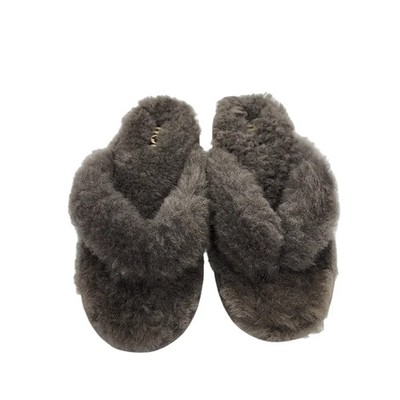 Mou Sheepskin Zori Flip Flops Women Fur Sandals Slip-On Luxury Comfort US 6