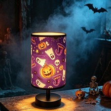 Halloween Pumpkin Witch Table Lamp 3 Color LED US Plug Night Small,
