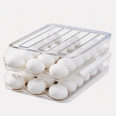 Egg Holder for Fridge, Automatic Rolling Egg Dispenser for Refrigerator with ...