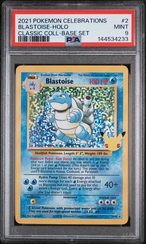 Blastoise-Holo 2 - Celebrations Classic Collection Classic Coll-Base Set PSA 9