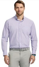 Izod Mens Shirt Performance Comfort Long Sleeve Plaid Button Down Medium M