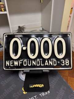 1938 Newfoundland License Plate In All Original Condition ￼