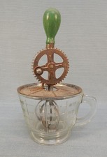 Vintage A&J Hand Mixer in Lidded 2 Cup Measuring Bowl Container Complete