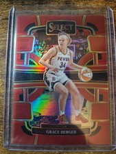2024 WNBA Select Grace Berger Red Prizm 47/149 #50 Indiana Fever