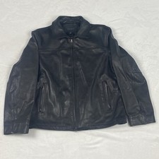Banana Republic Genuine Leather Jacket Mens Extra Large Black Zip Up Pockets
