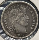 1893 Barber Dime - VF Detail - Full LIBERTY - Original Patina -CHOICE!!