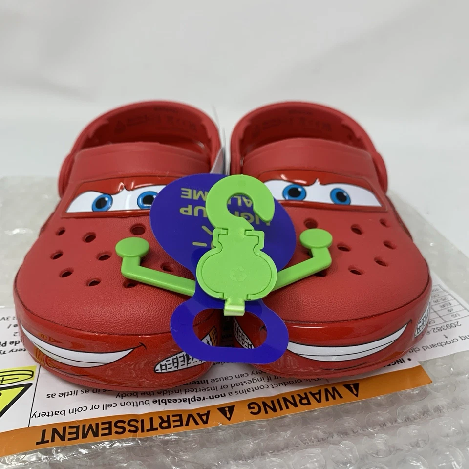 Crocs Lightning McQueen Clog Toddler Light Up C6 C7 C8 C9 C10 Disney Pixar Cars - Image 3 of 4