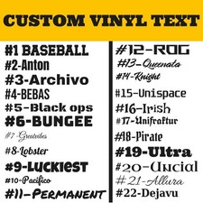 Custom Text Vinyl Decal - Pick Font  Color - Car Truck Boat Premium Sticker
