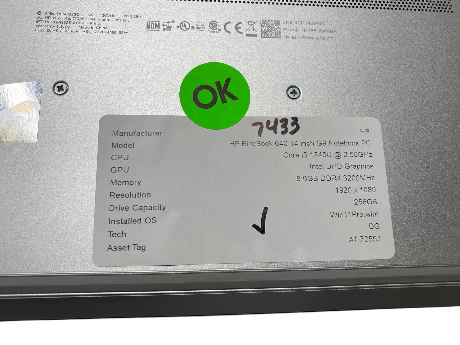 HP EliteBook 640 G9, 14-Inch Laptop, with Intel Core i5-1245U, Windows 11 Pro