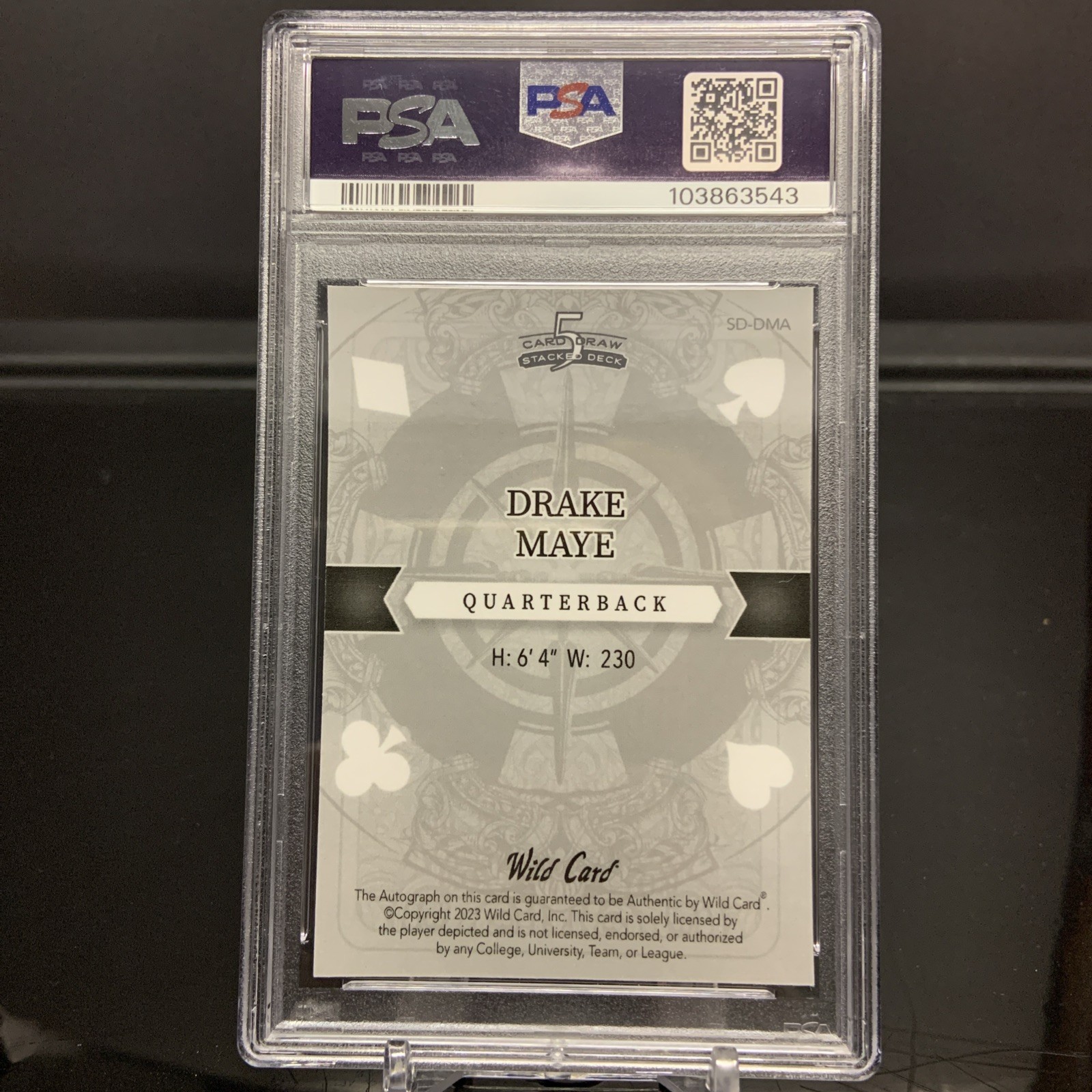 TRUE 1/1 DRAKE MAYE 2023 WILD CARD RC AUTO KING GOLD SPARKLE HOLO #1/1 PSA ROY view 5