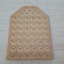 VTG Wooden Sewing Thread Bobbin Rack Spool Holder Wall Mount 51 Pegs Storage