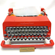Olivetti Valentine Typewriter Red bucket Vintage  w/ Case Spain and New ribbon thumbnail