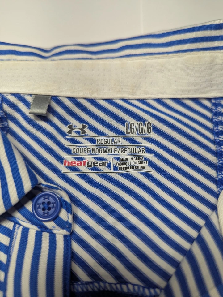 Camisa polo masculina listrada preta fria Under Armour tamanho grande manga curta - Imagem 4 de 4