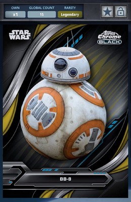 Topps Star Wars Card Trader BB-8 Black Chrome Gold 50cc Legendary DIGITAL