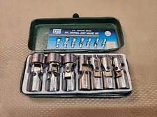 UNVERSAL JOINT SOCKET SET, SAE, STANDARD – swivel sockets, CTT METAL BOX 3/8
