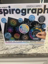 NEW Original Spirograph Scratch & Shimmer Set with Glitter Wheels & Deluxe Ring