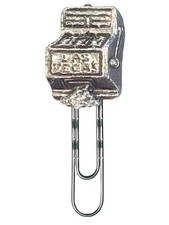Z15 Las Vegas One Arm Bandit Pewter design slide clip bookmark Holder book page