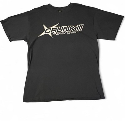 Black and white early 2000 s Crunk!!! Energy Drink heavyweight graphic T-Shirt