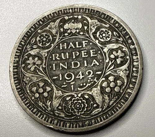 1942 British India Half Rupee — photo from the most recent tracked eBay sale