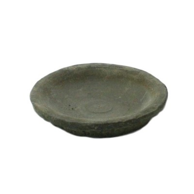 HomArt Rustic Terra Cotta Saucer, 4-Inch, Moss Grey, 1-Count