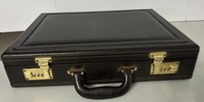 Vintage Leather Briefcase L A Brief Brown In Color, Accessory Pockets, Inside.
