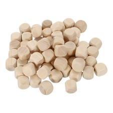 50pcs Blank Wooden Dice 10mm 0.4 Inch Unfinished Wooden Cube Rounded Corners