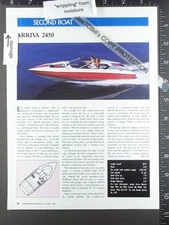 1989 1 page FEATURE on Arriva Marine 24 2450 speed ski boat