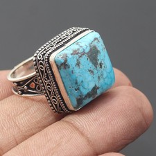 Turquoise Gemstone 925 Sterling Silver Handmade Ring Jewelry Gift For Her