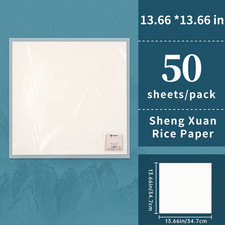 50 Sheets Marie'S Rice Paper,Sheng (Raw) Xuan for Sumi & Oriental Painting,Ink D
