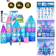 Magnetic Tiles Building Blocks Set 102pcs Toys for Girls Kids Age 3 4 5 6 7 8 