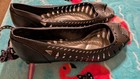 DexFlex Comfort by Dexter Black Cutout Peep Toe Wedge Shoes – Sz 9, Vintage 80s — photo 2