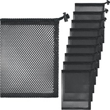 10 Pcs Mesh Drawstring Bag 6" x 8" with Cord Lock Closure Durable Mesh Bag