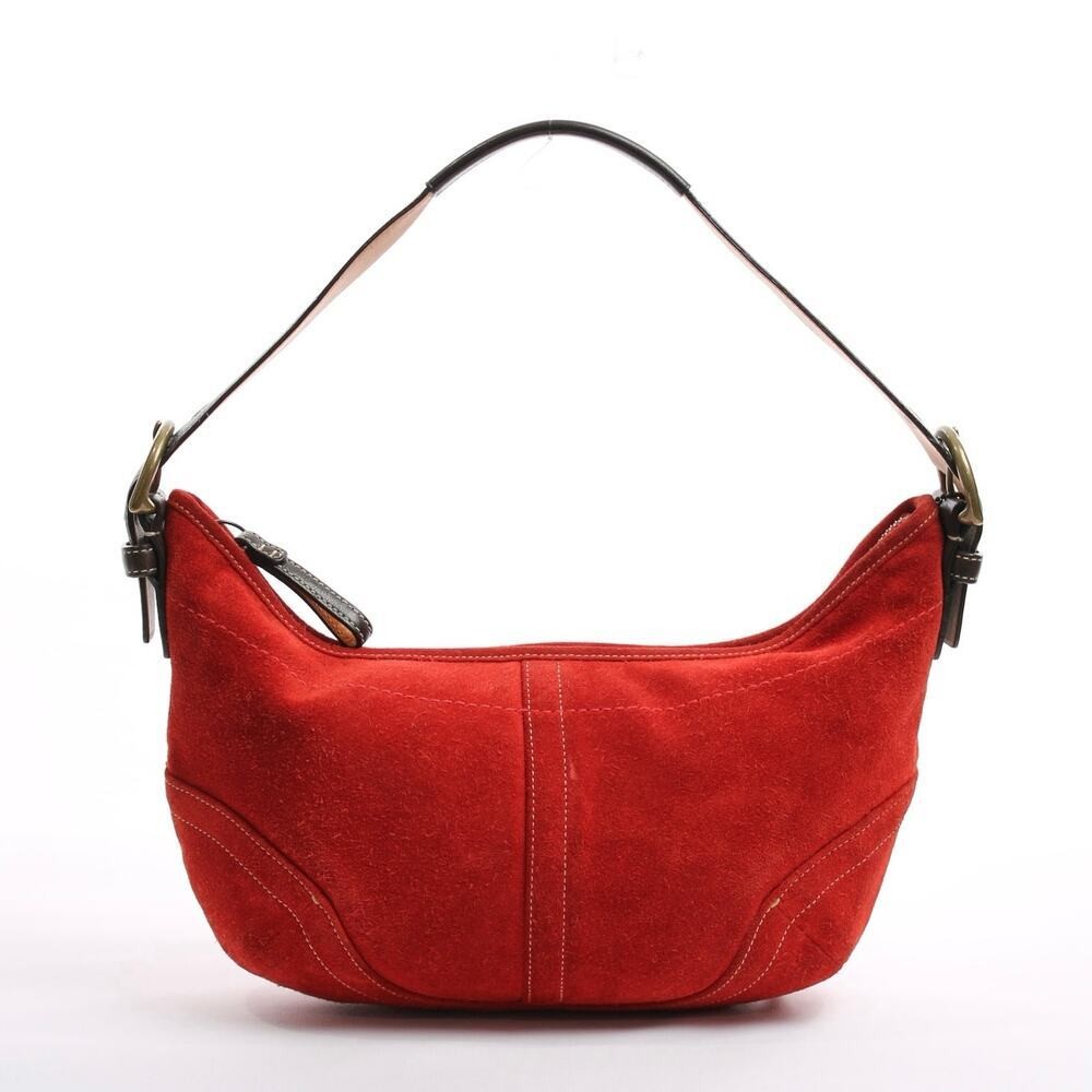 バッグ Coach Suede Soho Bag Red Coach Soho Red Suede Hobo Shoulder Bag Vintage Y2K 42… - Gem