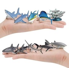 10pcs Blue Shark Tuna Fish Animal Figure Toy PVC Doll Small Figurine Gifts