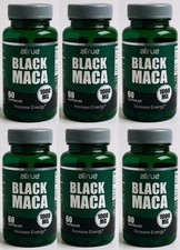 6 Black Maca Extract 1000 MG Capsules Natural Energy Performance Boost Pills