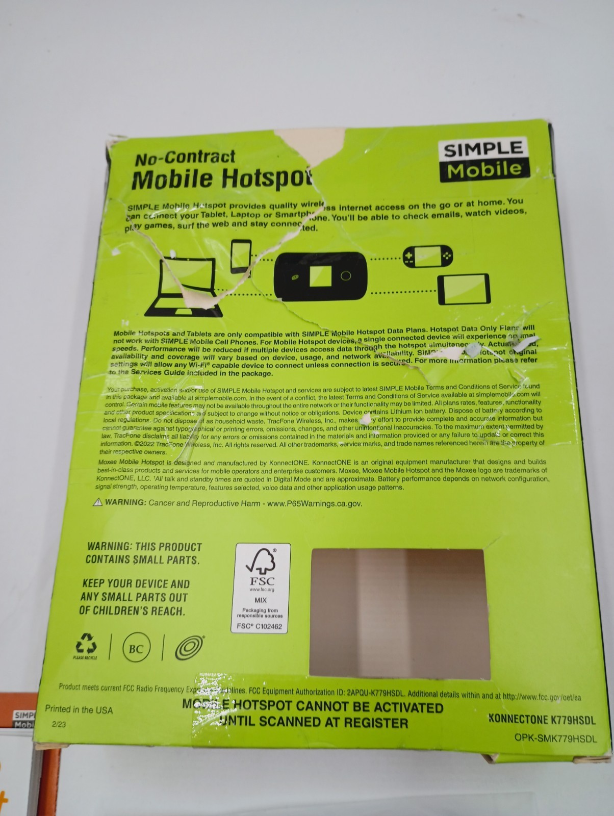 NEW SIMPLE MOBILE NO CONTRACT MOBILE HOTSPOT 4G LTE OPK-SMK779HSDL (NO SIM CARD)