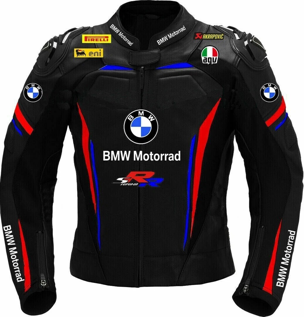 New BMW Motorrad Biker Leather Jacket Premium Biker Gear Racing Leather Jacket