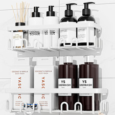 Shower Caddy Adhesive, Rustproof Shower Organizer, Wall Shower Rack