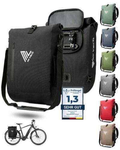 MIVELO Fahrradtasche Rucksack Gepäckträgertasche Laptopfach wasserdicht schwarz - Bild 1 von 6