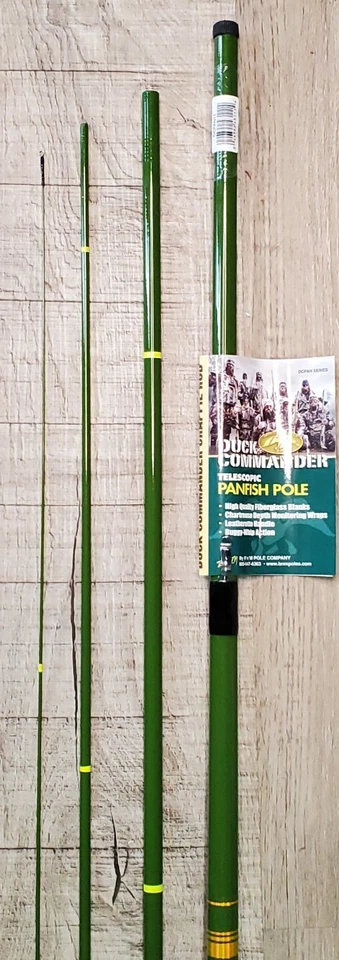 Удилище B&M Duck Commander 11 футов телескопическое из стекловолокна для мелкой рыбы 4 секции постоянный ток - Изображение 3 из 4