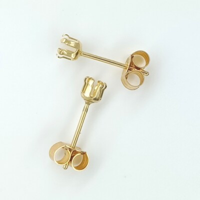 3 mm RUND 9k/9ct GELBGOLD SNAPTITE/SNAP-IN STECKER OHRRINGE PAAR
