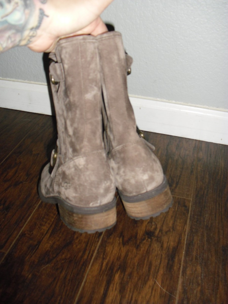 UGG Australia CHANEY Gray Suede Boots # 1006042 Women's Sz 6 Rtl