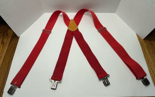 Vtg Nicholas Men's Red X-Back Suspenders 2-Inch Wide No. 110 Made in USA READ - Picture 5 of 10