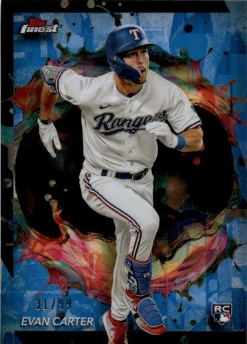 2024 Finest #290 Evan Carter Blue Refractors #/99 GREAT CARD!!